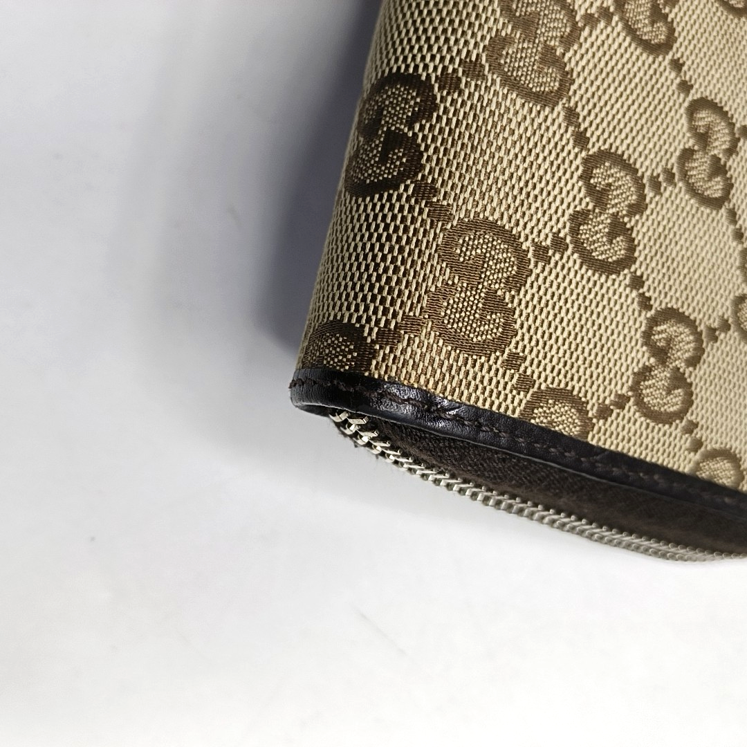 GUCCI Brown Canvas Monogrammed Wallet Silver Hardware-(SKU)-956655178