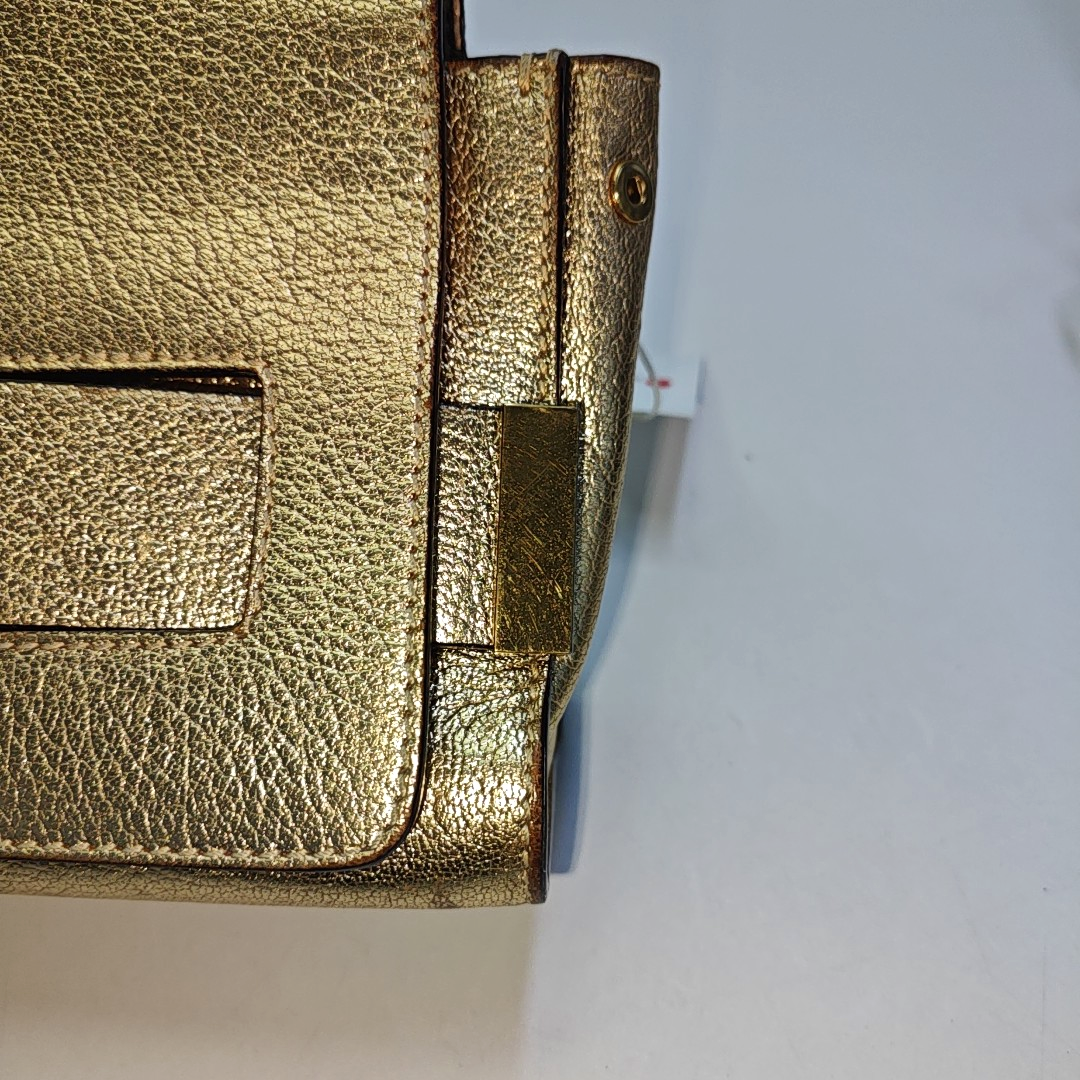 Chloé Elle Golden Leather Shoulder Bag, Crossbody Bag Golden hardware Removable shoulder strap-(SKU)-936942070