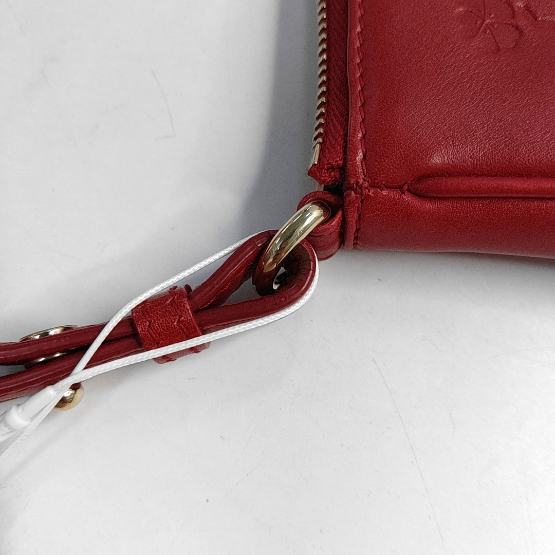 BVLGARI COLLEZIONE 1910 Red Cowhide Embossed Shoulder Bag Tote Golden hardware Removable shoulder strap-(SKU)-960389030