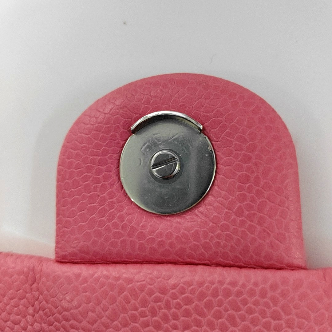 CHANEL CLASSIC FLAP Pink Quilted Calfskin Monogram Shoulder Bag, Handle Bag, Crossbody with Detachable Strap, Pink Hardware, 29 Clasps-(SKU)-966828940