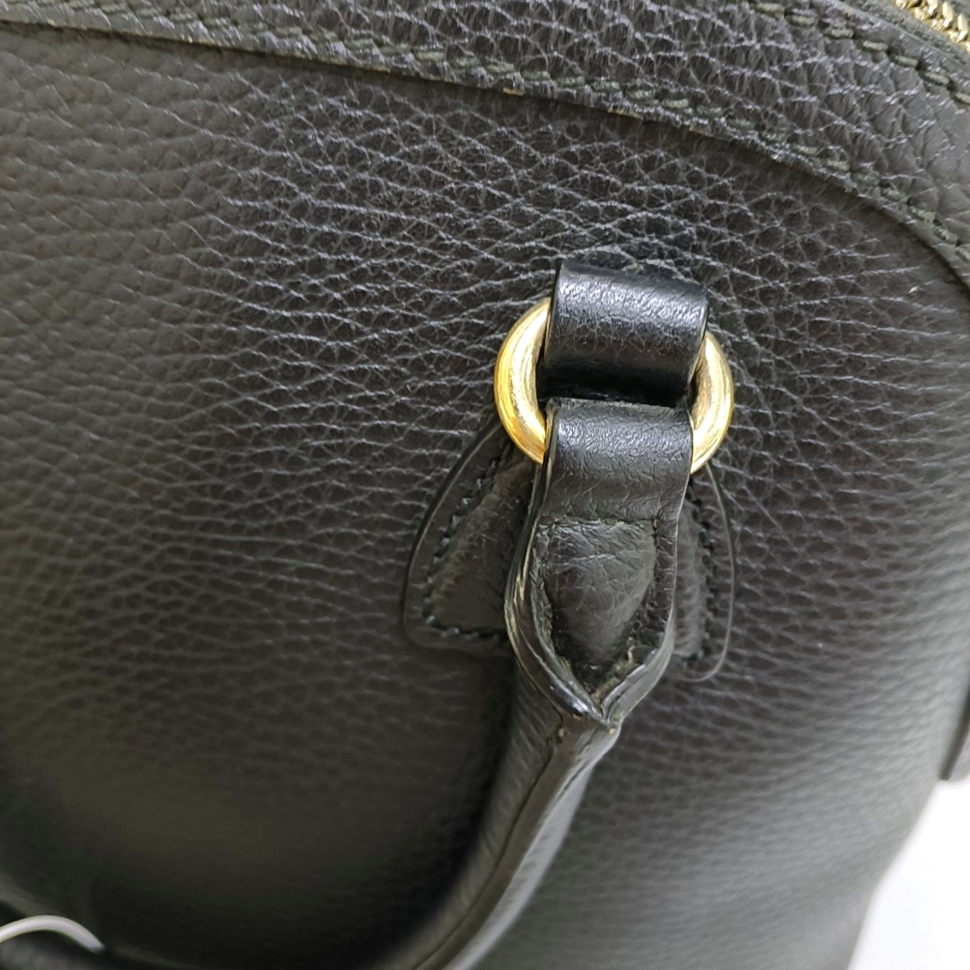 GUCCI DOME Black Leather Handbag Crossbody Shoulder Bag Golden hardware-(SKU)-958599239