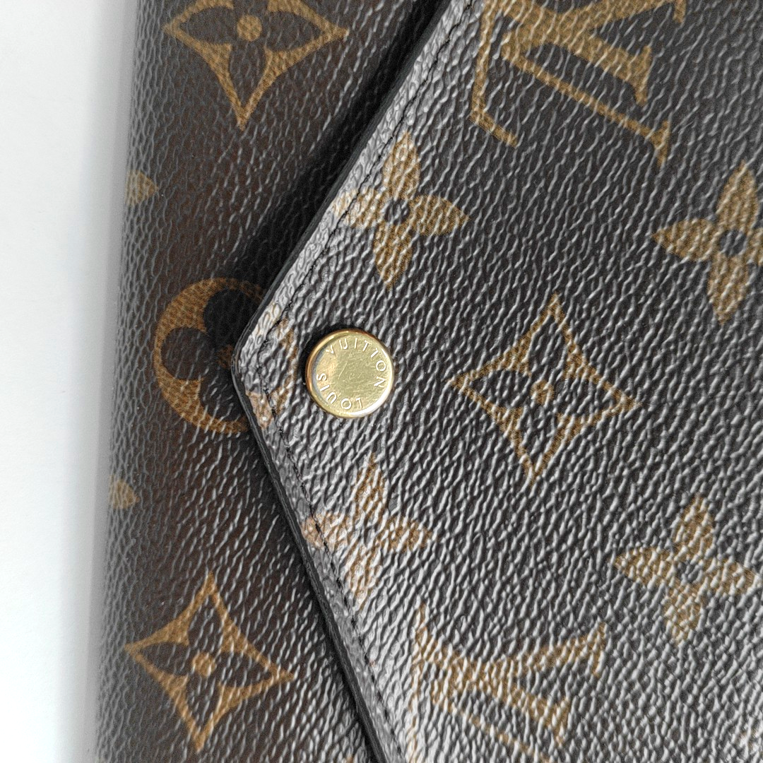 LOUIS VUITTON JEANNE Brown coated canvas vintage wallet Golden hardware Sub-bag-(SKU)-949079769