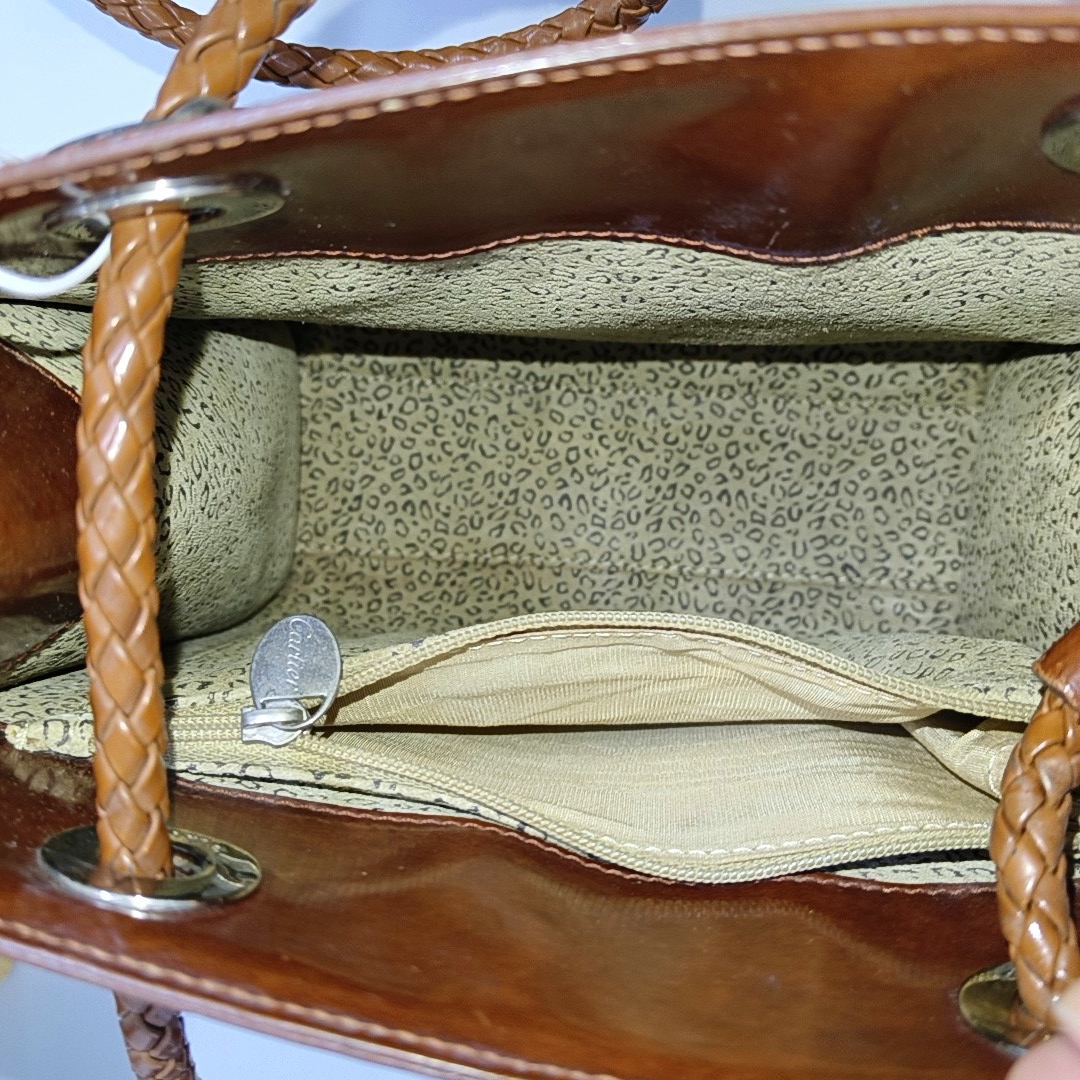 Cartier Tote bag Brown Cowhide Single Shoulder Bag Silver Hardware-(SKU)-942575240
