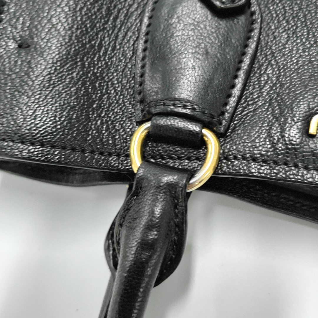Miu Miu Tote bag Black Cowhide Textured Single Shoulder Bag Tote Golden hardware Removable shoulder strap-(SKU)-955830473