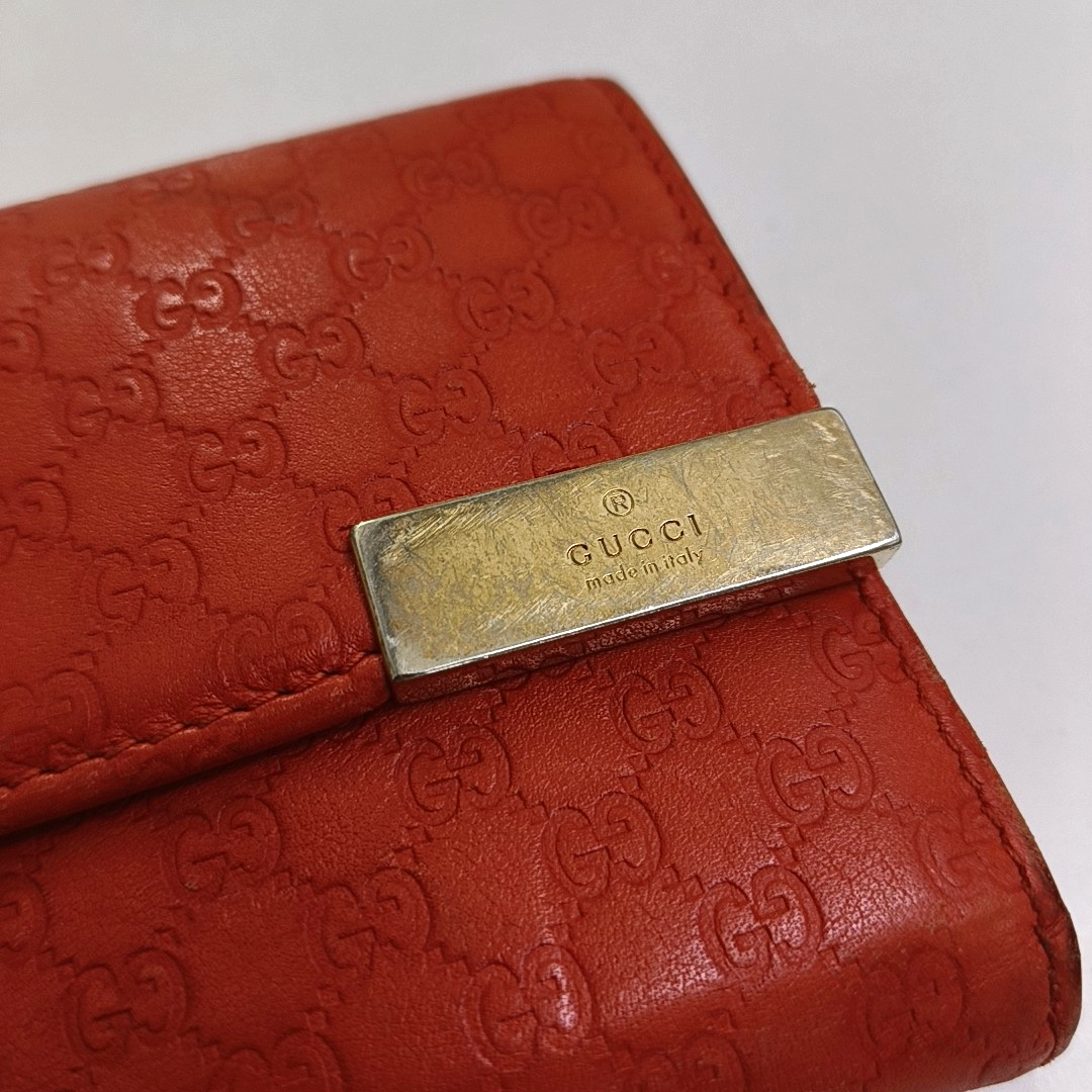 GUCCI Microguccissima Orange leather old-favorite wallet Golden hardware-(SKU)-958770113