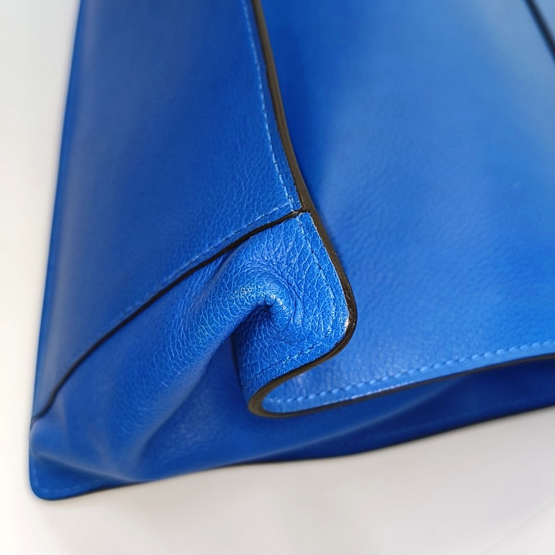 HERMÈS Etribelt Tanzanian Blue Evercolor Leather Tote Bag Silver Hardware 🅀 Stamp-(SKU)-931664662