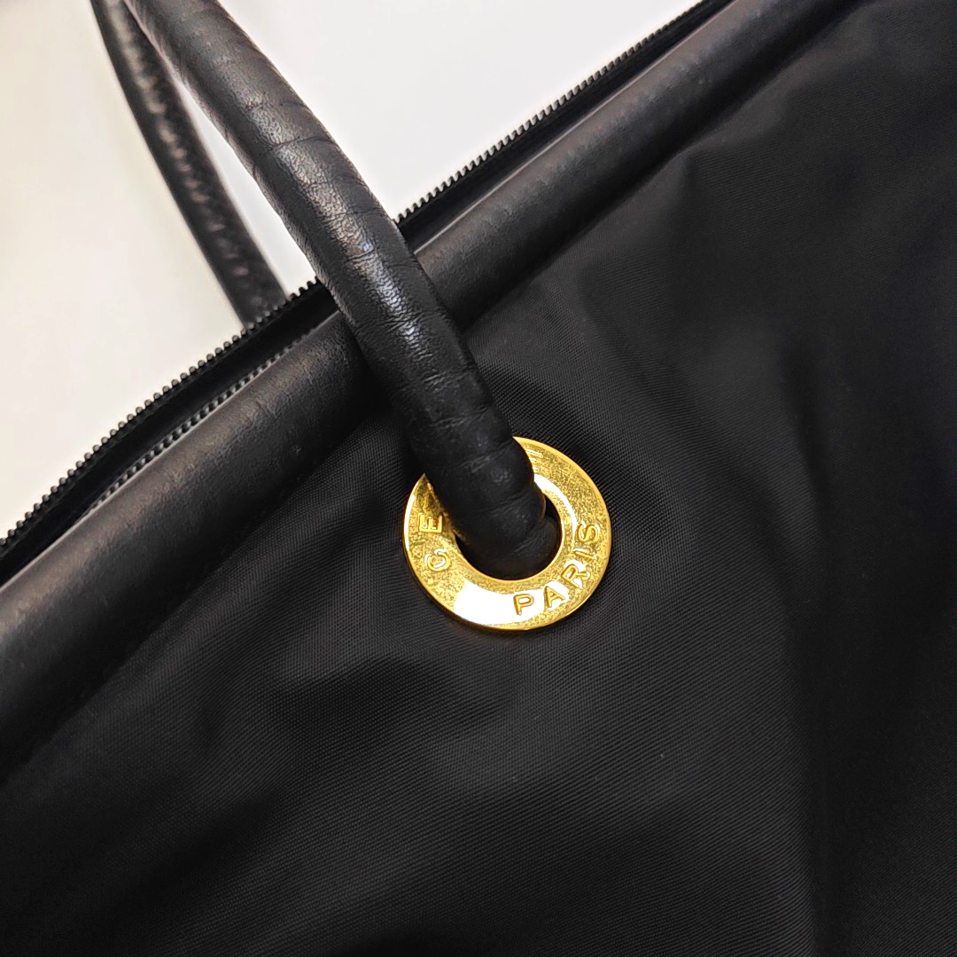 CELINE Tote bag Black Nylon Single Shoulder Bag Tote Bag Golden hardware-(SKU)-951886328