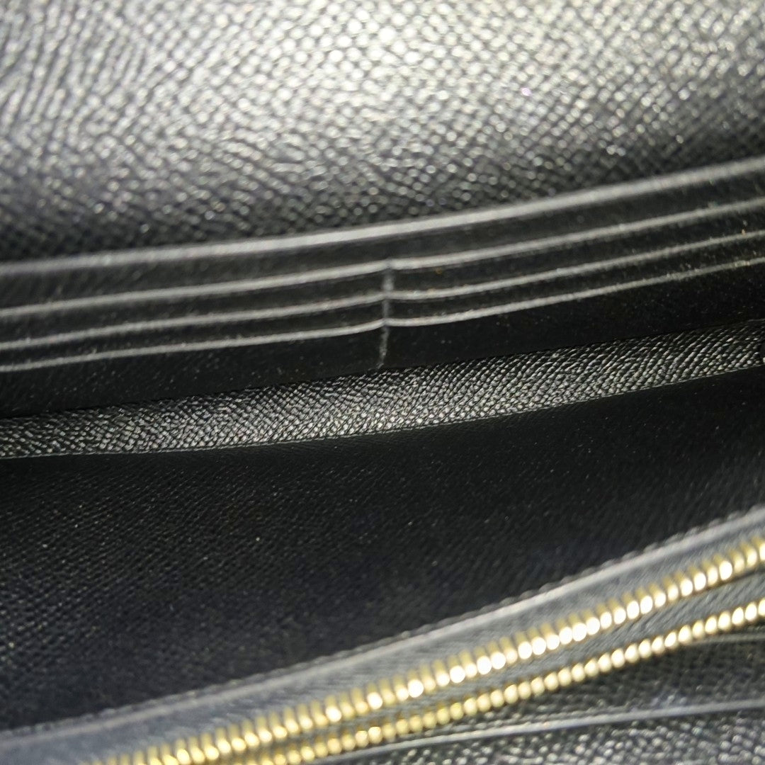 HERMÈS Kelly, black Epsom leather wallet, gold hardware, C, external stitching-(SKU)-966027449