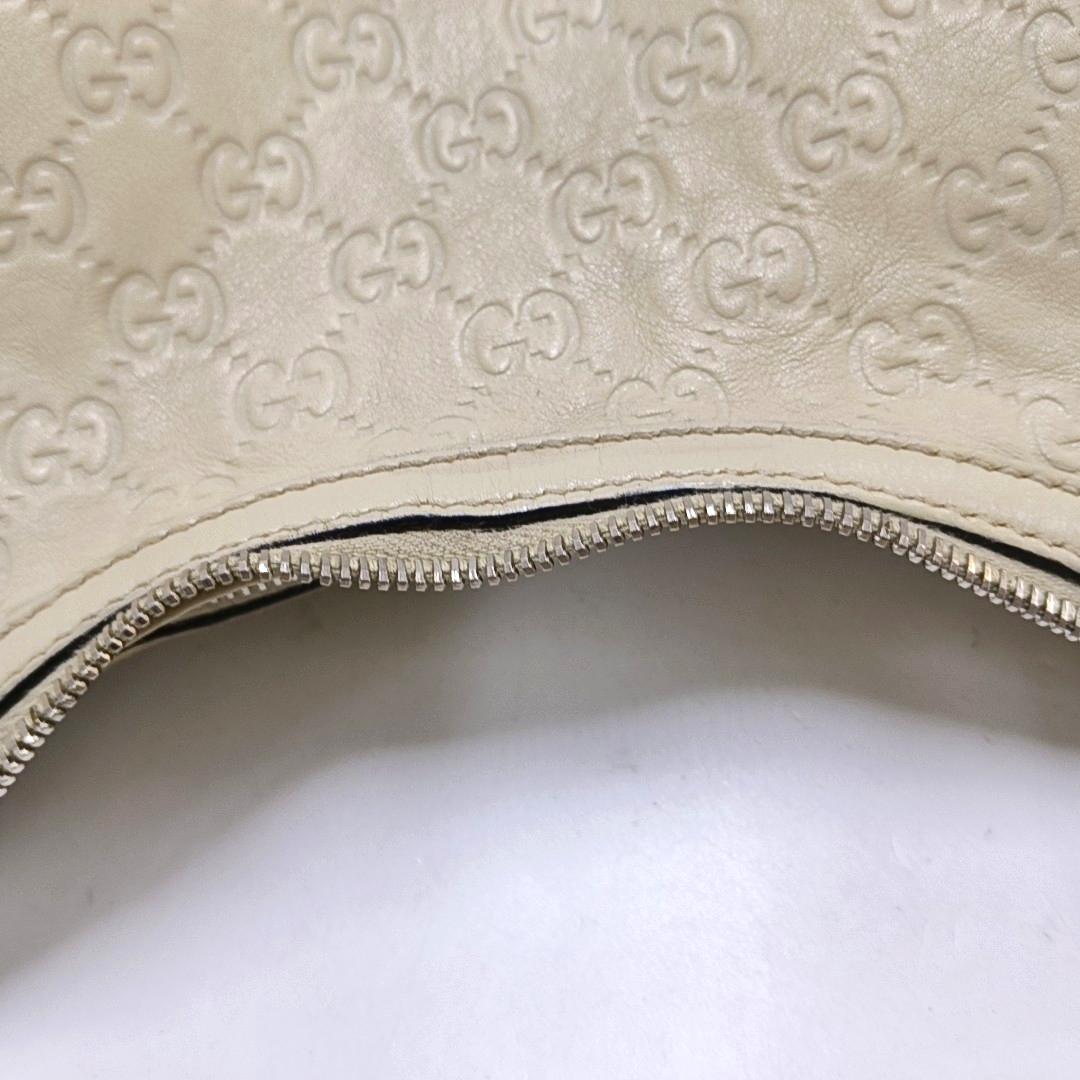 GUCCI Beige Cowhide Monogrammed Tote Handbag Single Shoulder Bag Golden hardware-(SKU)-959591778