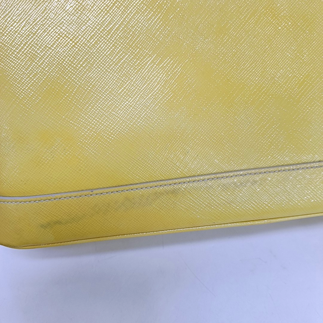 PRADA Promenade Yellow Cowhide Logo Monogram Crossbody Tote Bag Golden hardware Removable shoulder strap-(SKU)-959047479