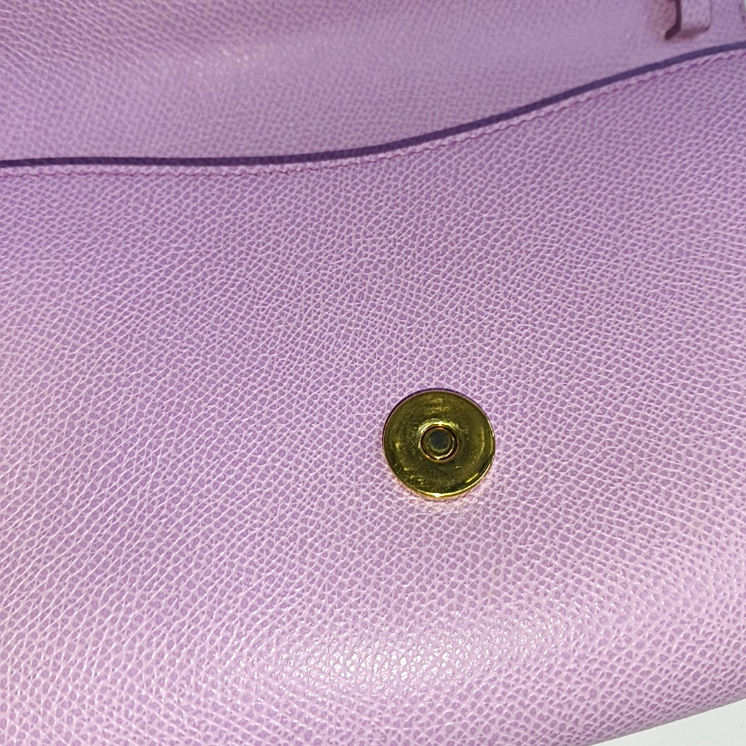 FERRAGAMO Ginny Purple Calf Leather Crossbody Bag Golden hardware Removable shoulder strap-(SKU)-940121051