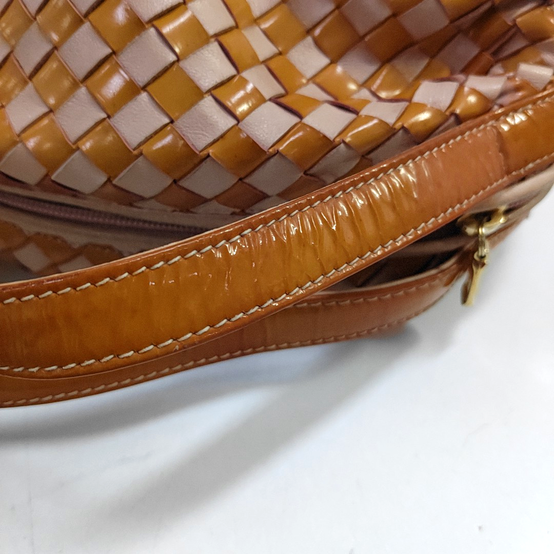 BALLY Tote bag Brown Leather Woven Handbag Golden hardware-(SKU)-935403864