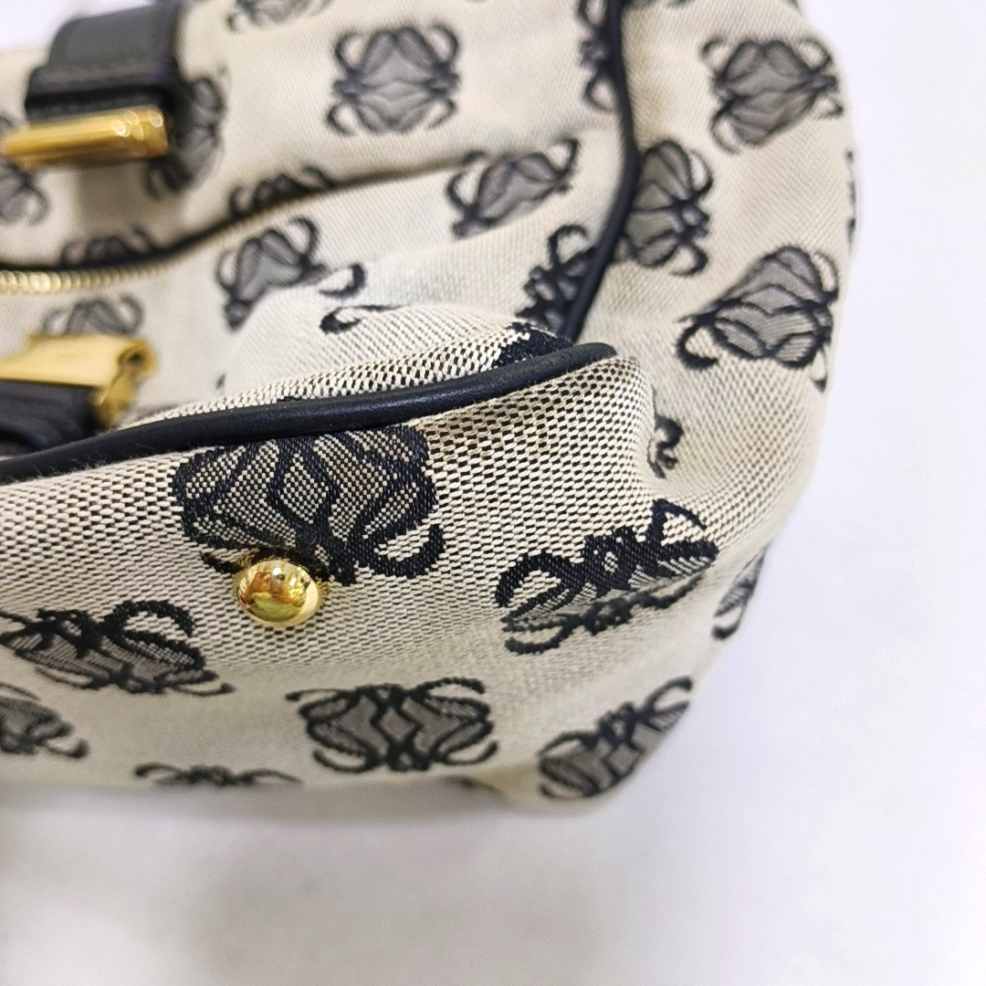 LOEWE Tote bag Grey Canvas Monogram Single Shoulder Bag Golden hardware-(SKU)-954726102