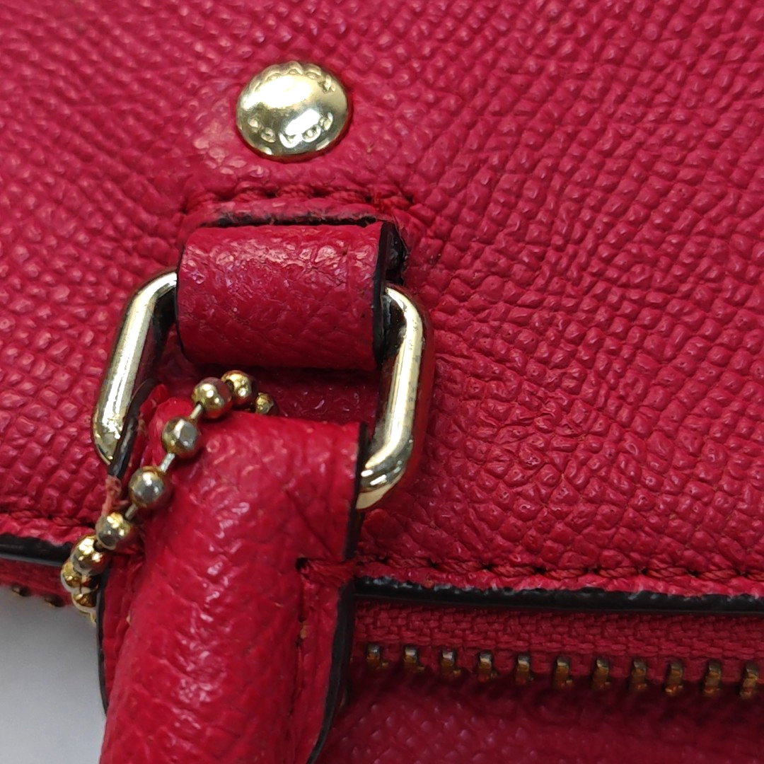 COACH SIERRA Medium size Red Leather Shoulder Bag Crossbody Tote Bag Silver Hardware Removable shoulder strap-(SKU)-948647189