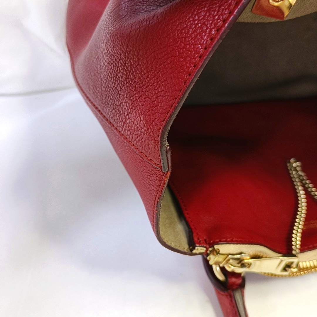 Chloé Baylee Red Cowhide Handbag Single Shoulder Bag Crossbody Bag Golden hardware-(SKU)-947725847
