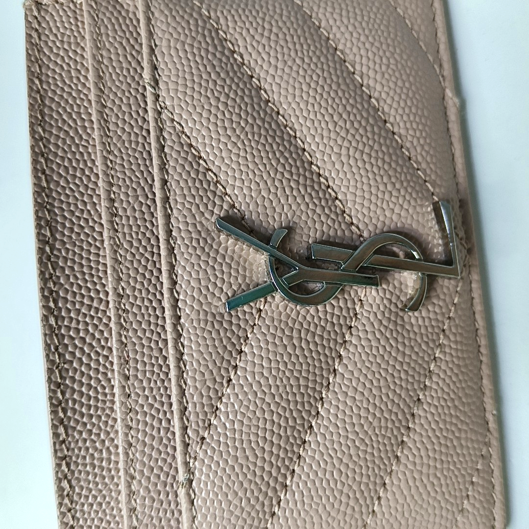 YSL MONOGRAM Pink Cowhide Card Case Silver Hardware-(SKU)-952265128