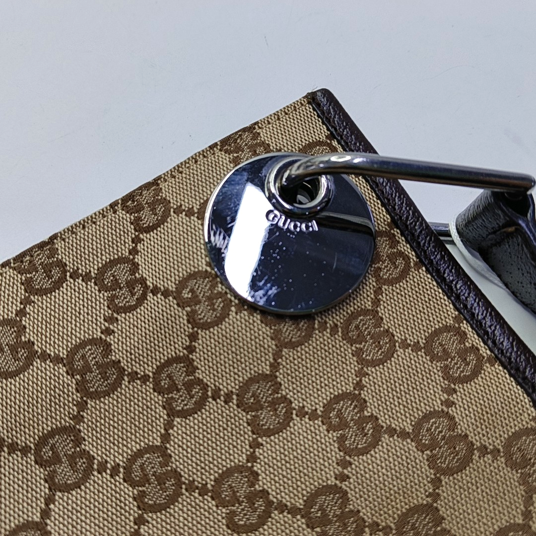GUCCI Tote bag Khaki Canvas Monogram Single Shoulder Bag Crossbody Bag Golden hardware-(SKU)-939908309