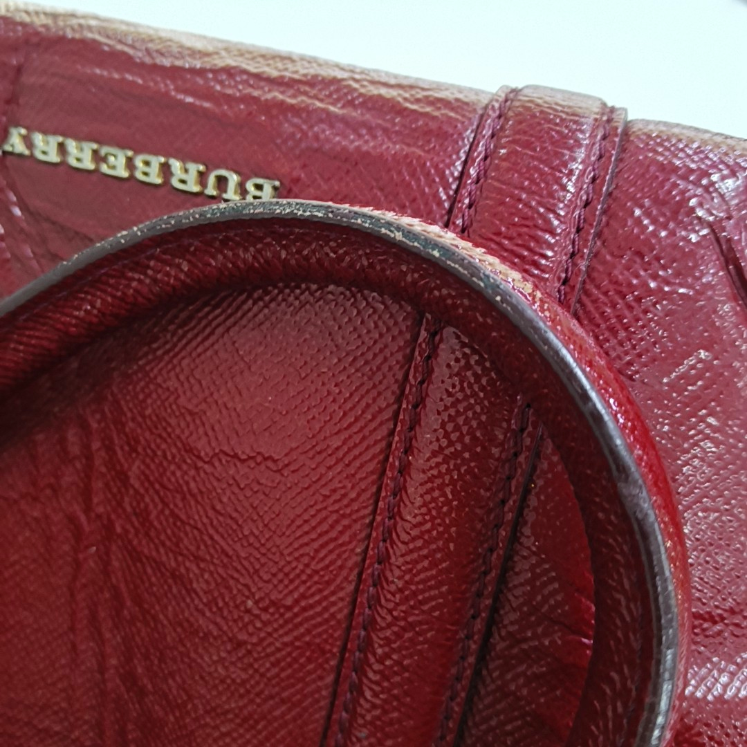 BURBERRY Dinton Red Cowhide Tote Bag Golden hardware-(SKU)-944819144