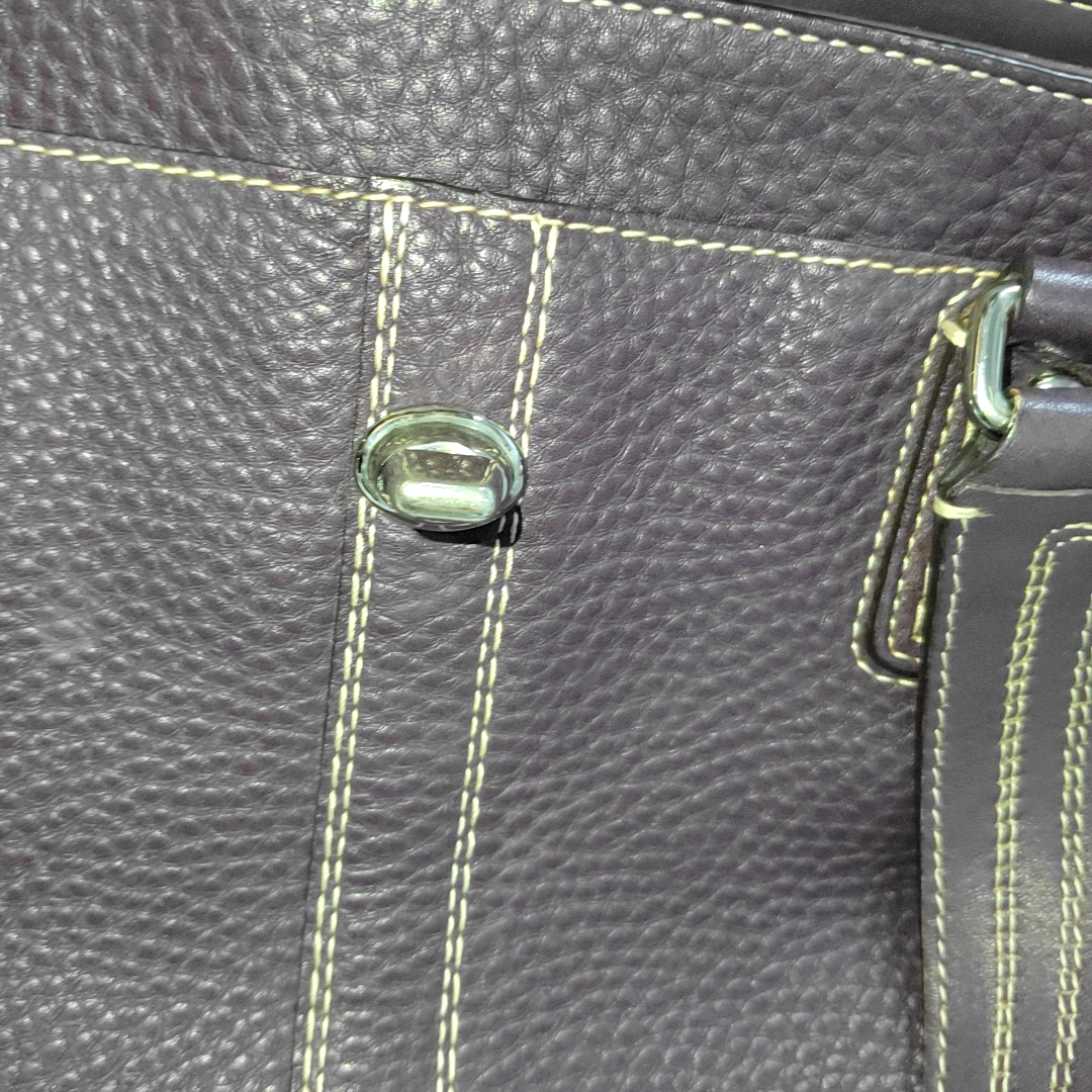 COACH Tote bag Purple Leather Handbag Silver Hardware-(SKU)-938235909