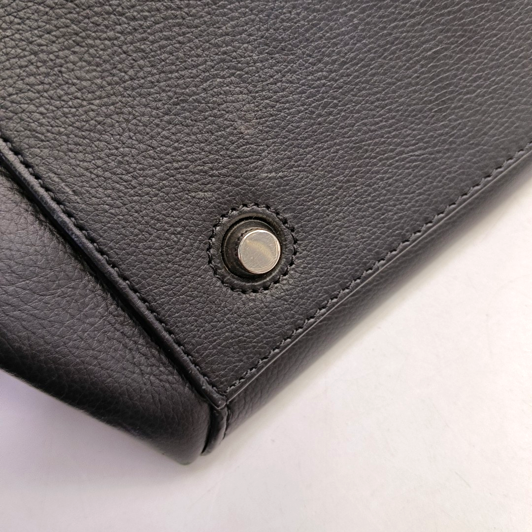 CELINE EDGE Black cowhide tote bag Silver Hardware-(SKU)-952921154