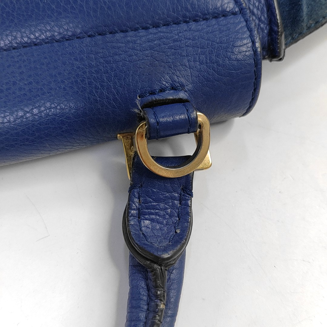 CELINE TRAPEZE Medium size Dark Blue Cowhide Swing Bag Single Shoulder Bag Handbag Golden hardware Removable shoulder strap-(SKU)-955832797
