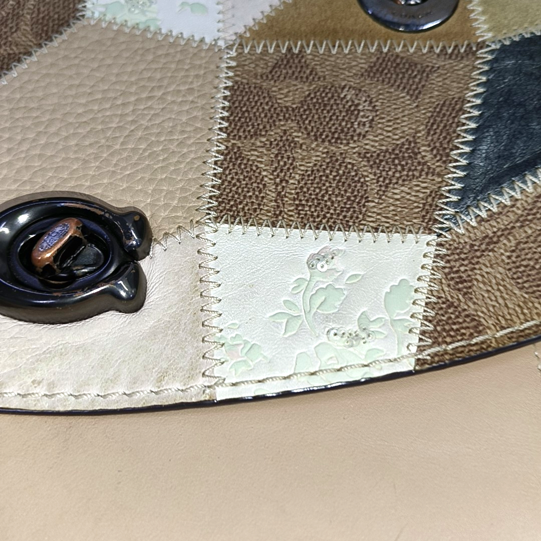 COACH PARKER 26 Multicolor Cowhide Monogrammed Single Shoulder Bag Crossbody Ruthenium color hardware-(SKU)-939954469