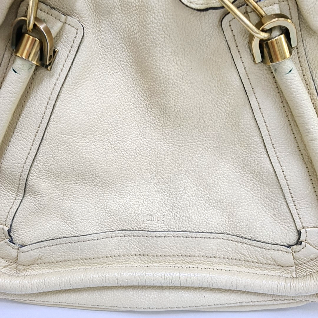 Chloé Paraty Medium size Beige Leather Single Shoulder Bag Golden hardware Removable shoulder strap-(SKU)-960652905