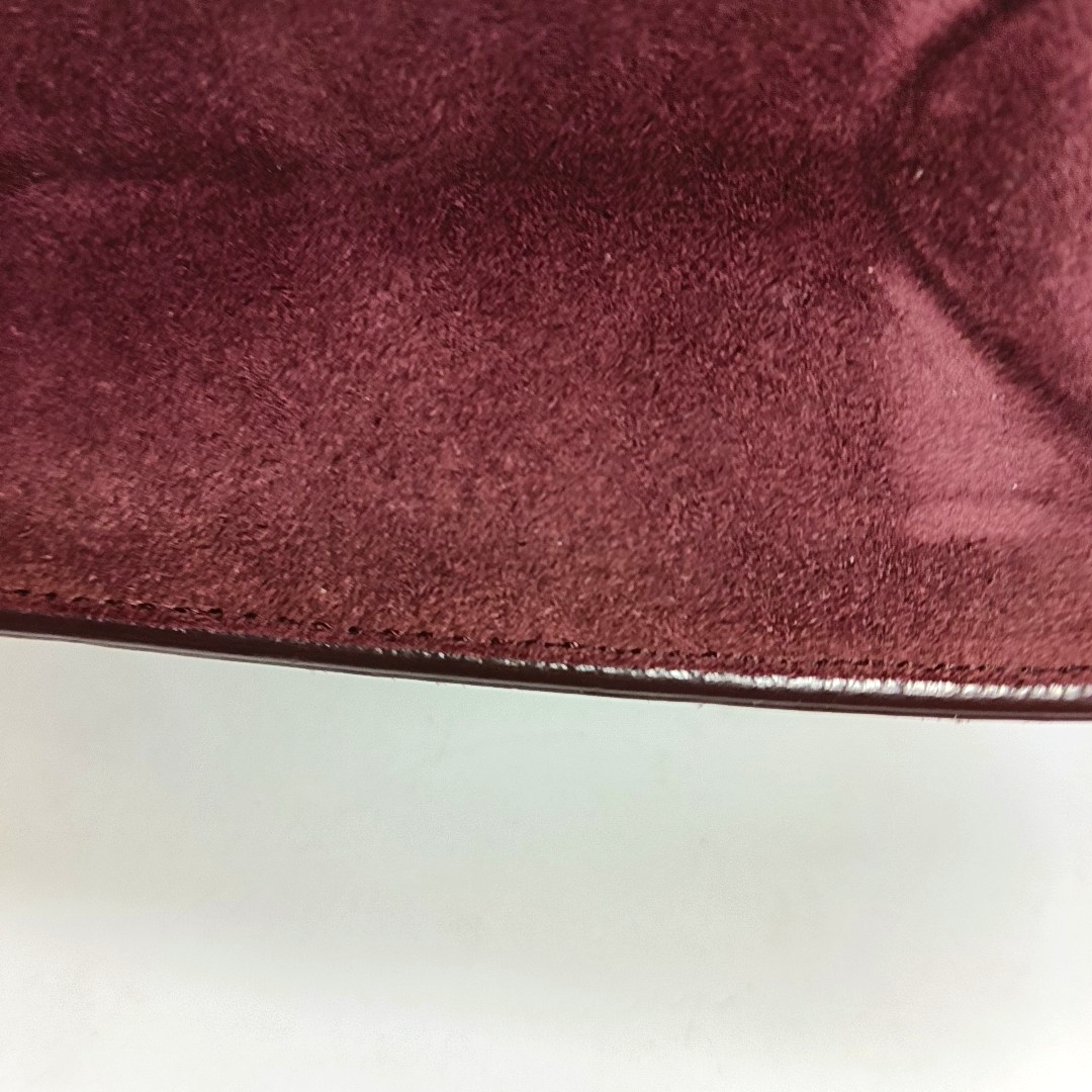 YSL VINTAGE BETTY Burgundy suede leather single shoulder bag crossbody bag Golden hardware-(SKU)-14285934