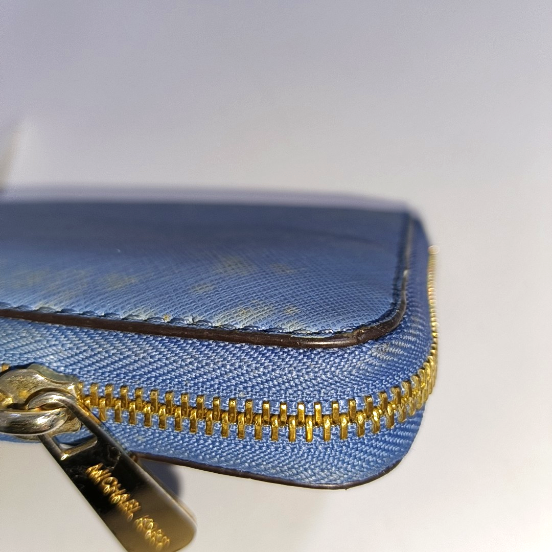MICHAEL KORS Jet Set TravelDark blue leather textured wallet-(SKU)-940976850
