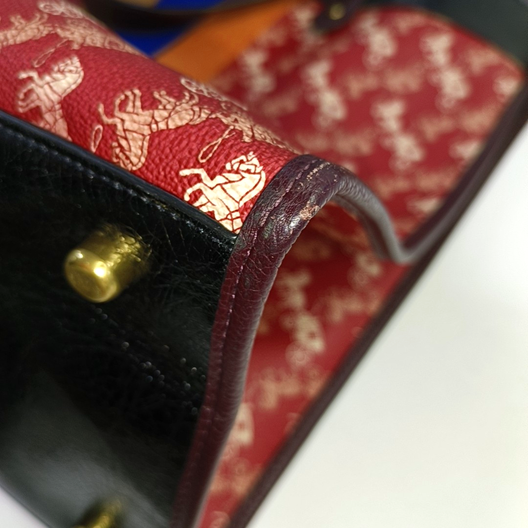 COACH FIELD Red Coated Canvas Carriage Single Shoulder Bag Crossbody Bag Handbag Golden hardware Pouch detachable shoulder strap-(SKU)-929655472