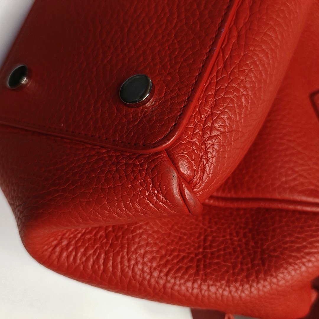 BALENCIAGA Tote bag Red Calf Leather Crossbody Shoulder Bag Tote Silver Hardware Removable shoulder strap-(SKU)-957128355