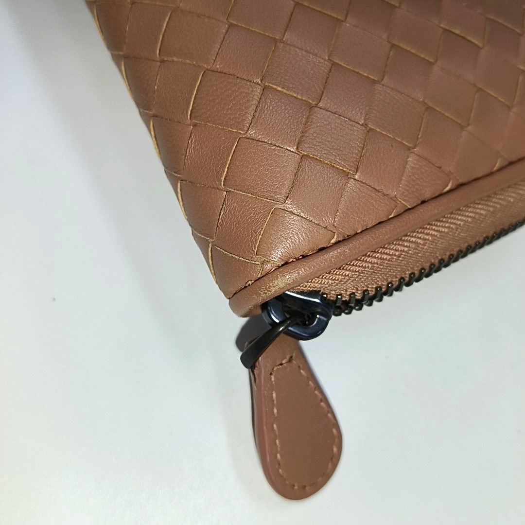 BOTTEGA VENETA Pink Cowhide Woven Wallet Black hardware-(SKU)-13502848