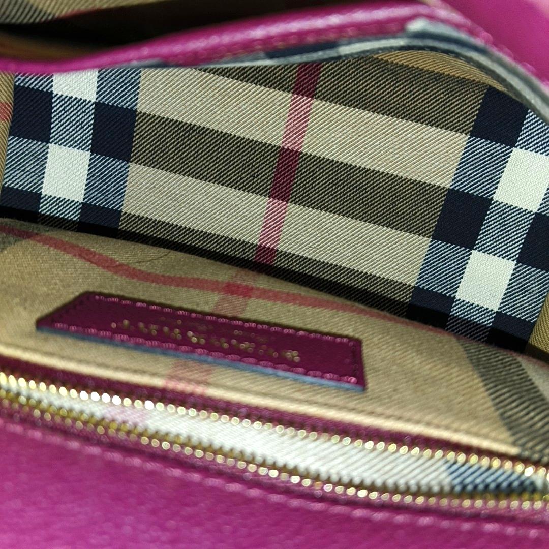 BURBERRY Buckle Burgundy Leather Single Shoulder Bag Golden hardware Removable shoulder strap-(SKU)-940108439
