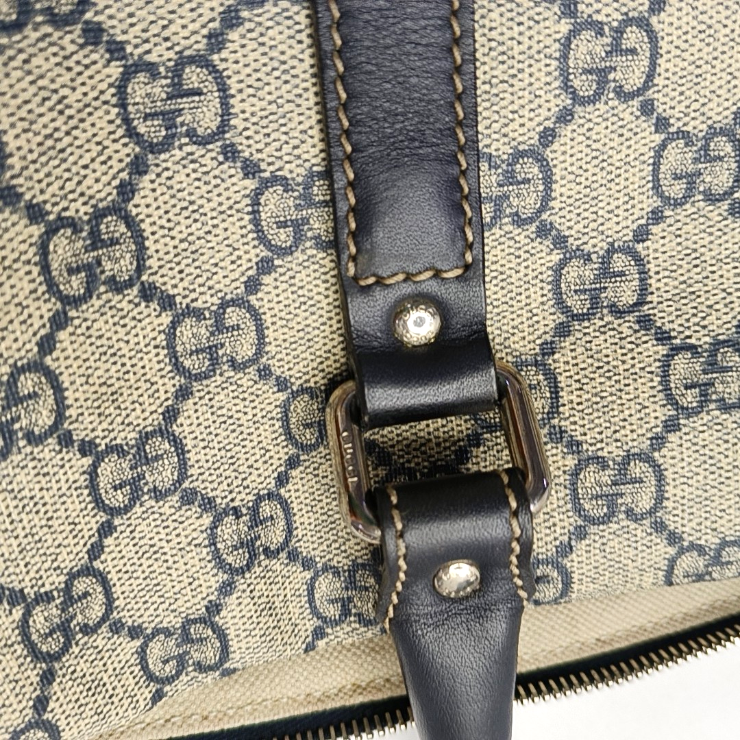 GUCCI Tote bag Beige Coated Canvas Monogram Single Shoulder Bag Handbag Crossbody Silver Hardware Removable shoulder strap-(SKU)-957584029