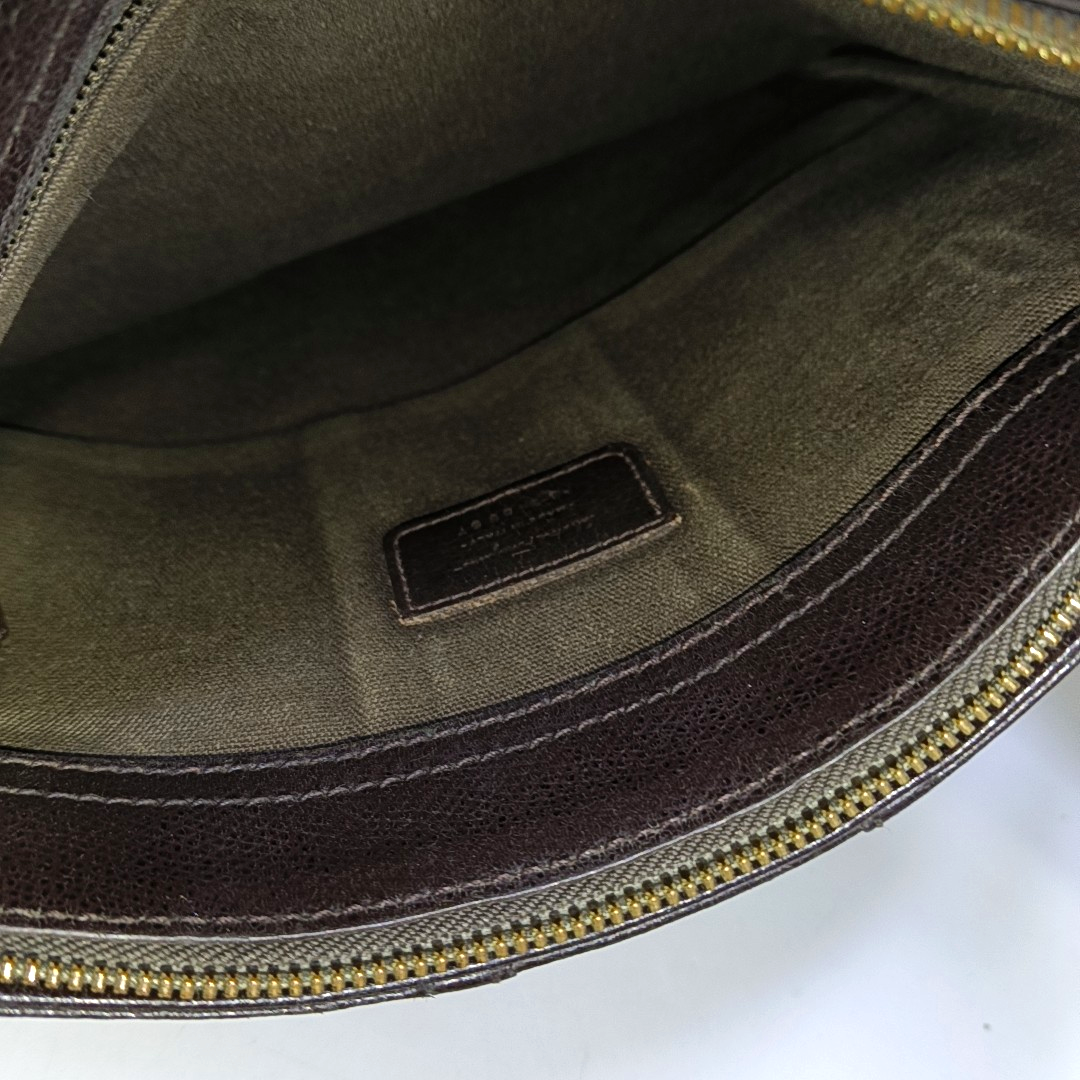 FERRAGAMO Dark Brown Calfskin Single Shoulder Tote Bag Crossbody Bag Golden hardware-(SKU)-943478247