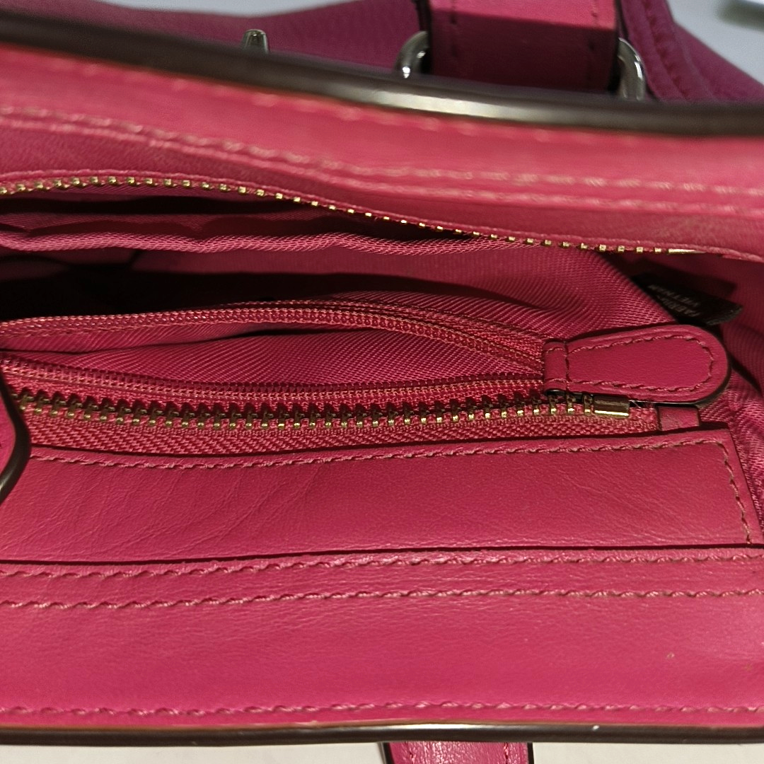 COACH SWAGGER Pink Cowhide Crossbody Bag Ruthenium color hardware Removable shoulder strap-(SKU)-928838798