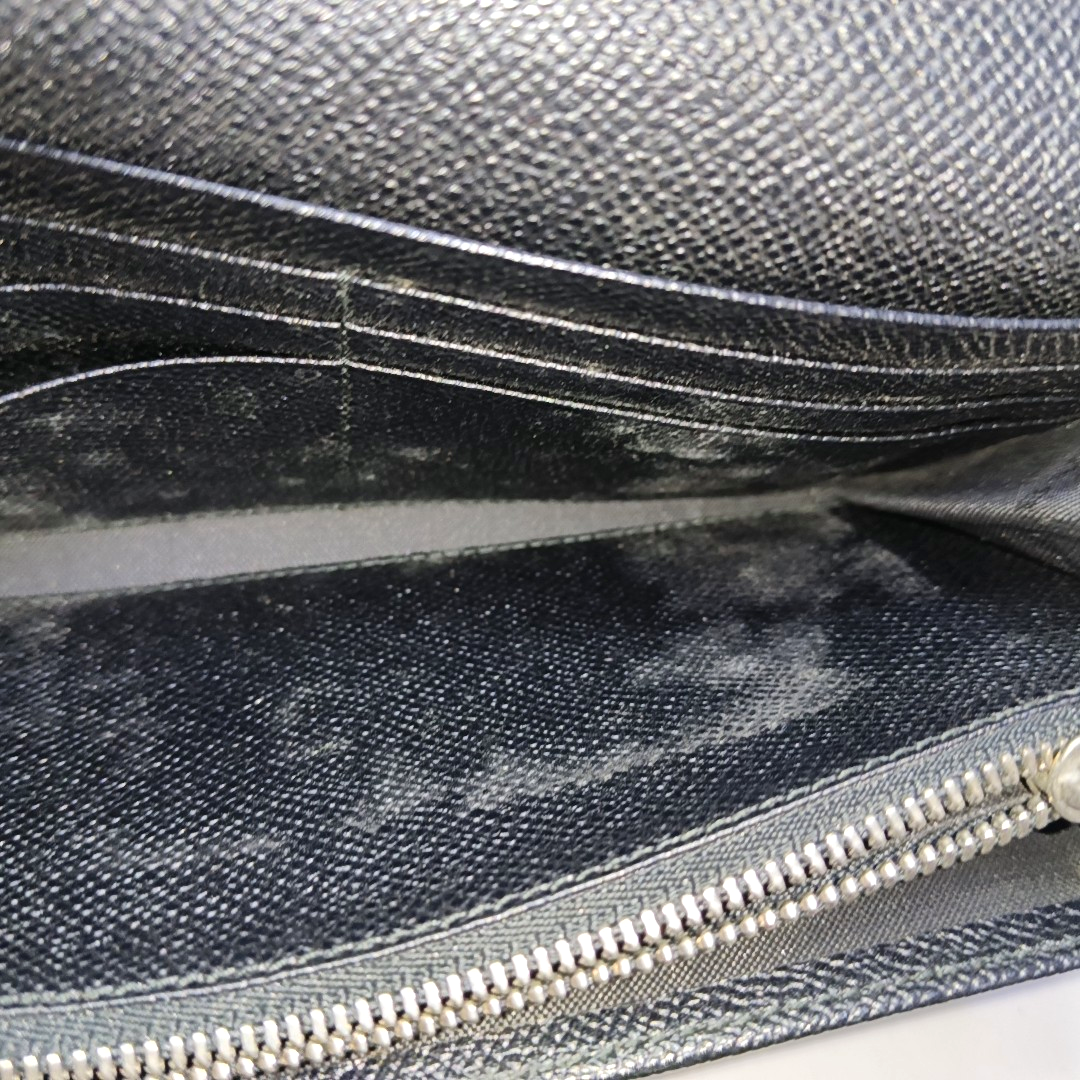 BVLGARI BVLGARI Black Cowhide Embossed Wallet Silver Hardware-(SKU)-942390366