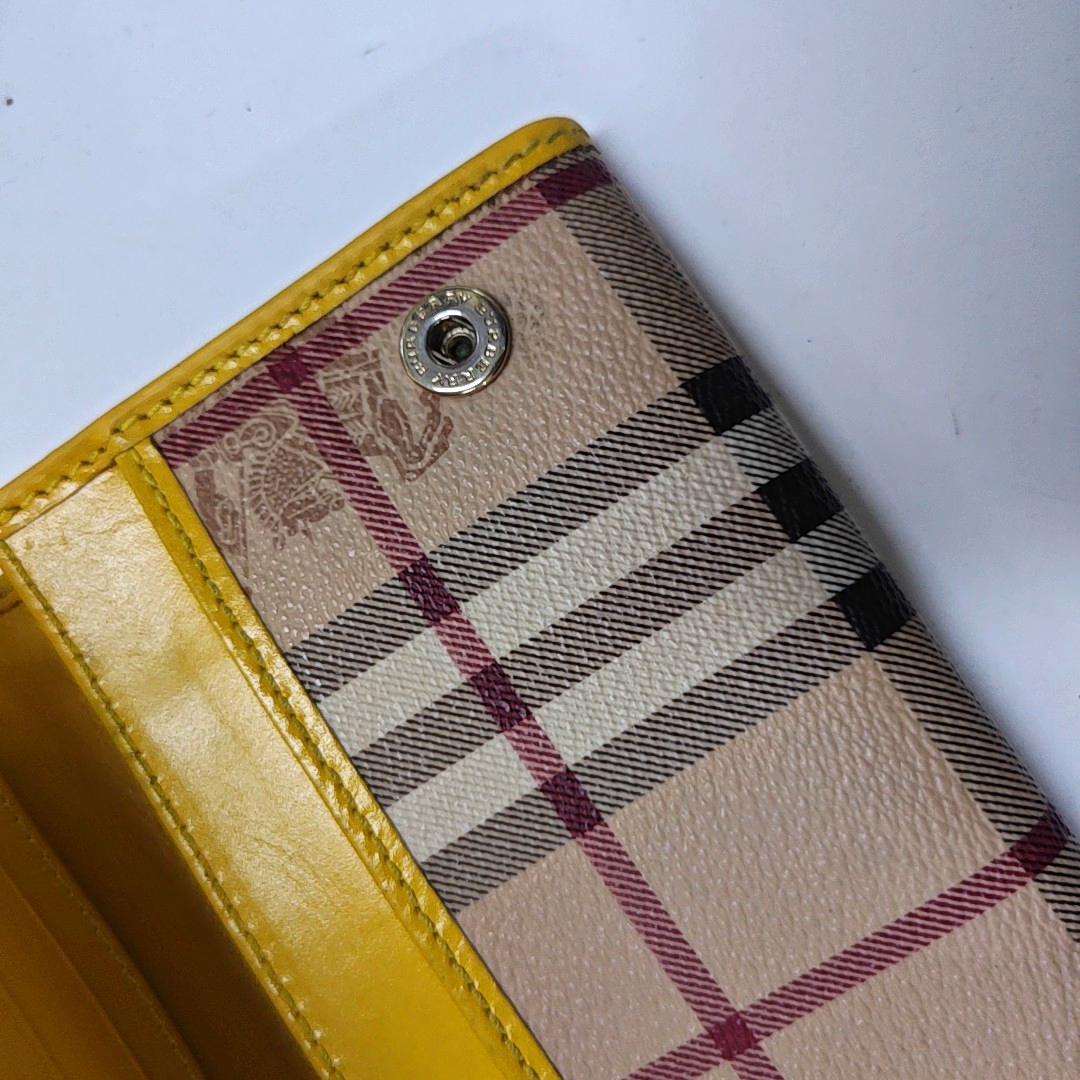 BURBERRY Khaki Coated Canvas Warhorse Plaid Wallet Golden hardware Sub-bag-(SKU)-951243159