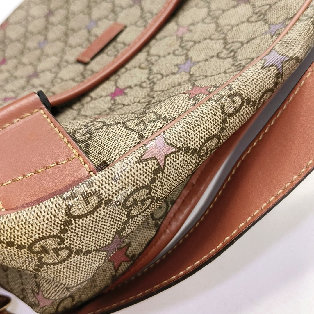 GUCCI Multicolor Coated Canvas Vintage Print Single Shoulder Bag Crossbody Bag Golden hardware-(SKU)-953527421