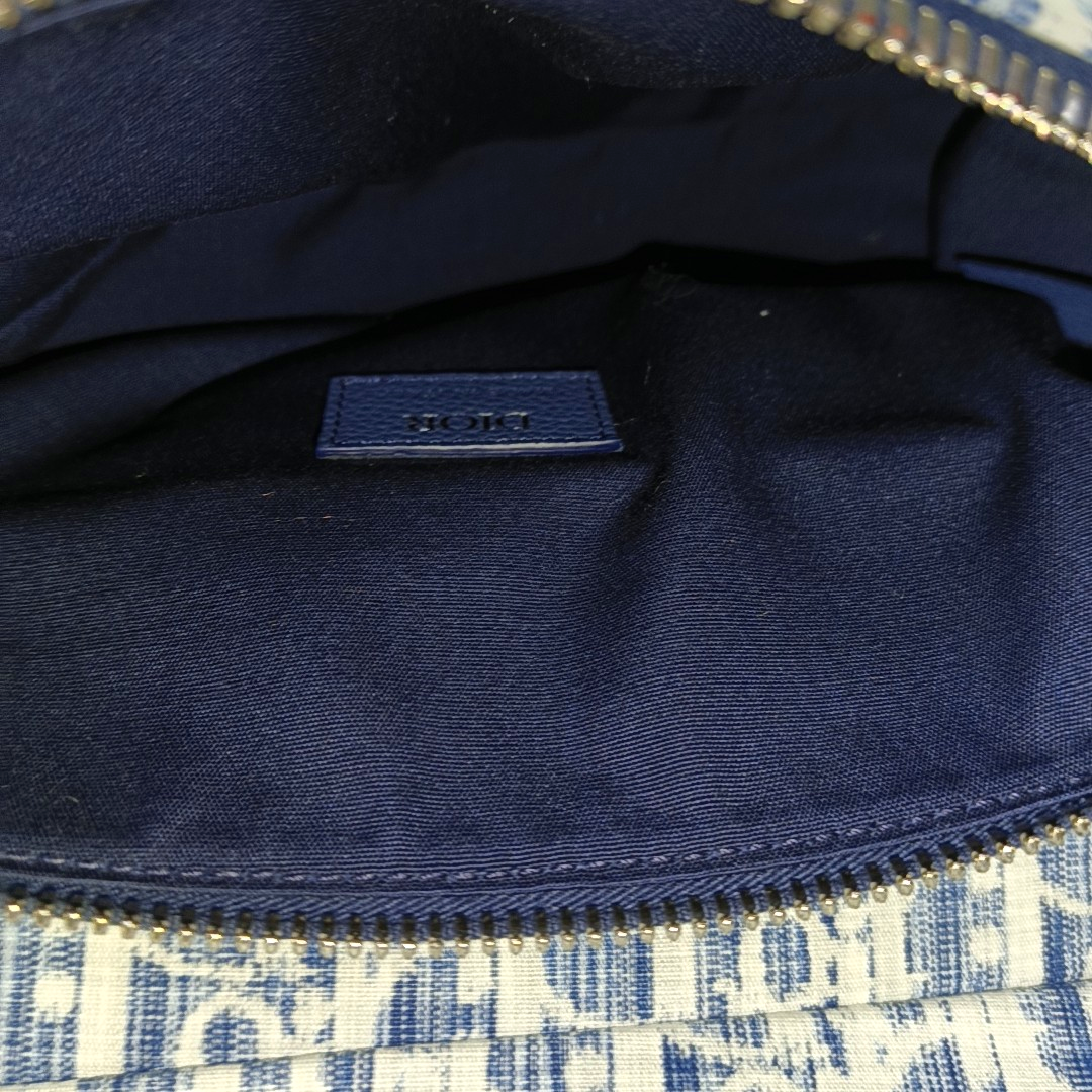 DIOR Saddle Medium Size Blue Fabric Saddle Bag Fanny Pack Crossbody Bag-(SKU)-962211429