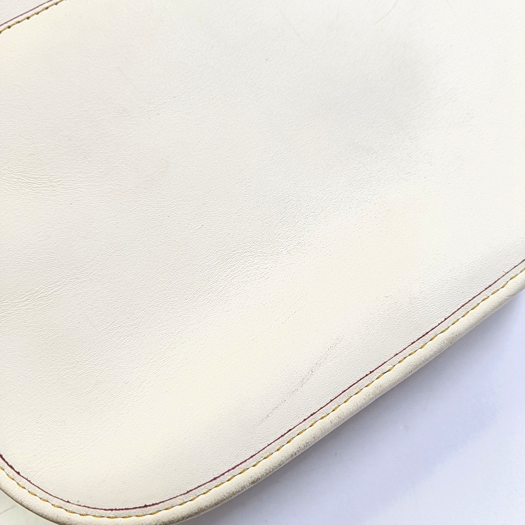 COACH SADDLE 23 Beige Leather Print Crossbody, Single Shoulder Bag Ruthenium color hardware Removable shoulder strap-(SKU)-944545101