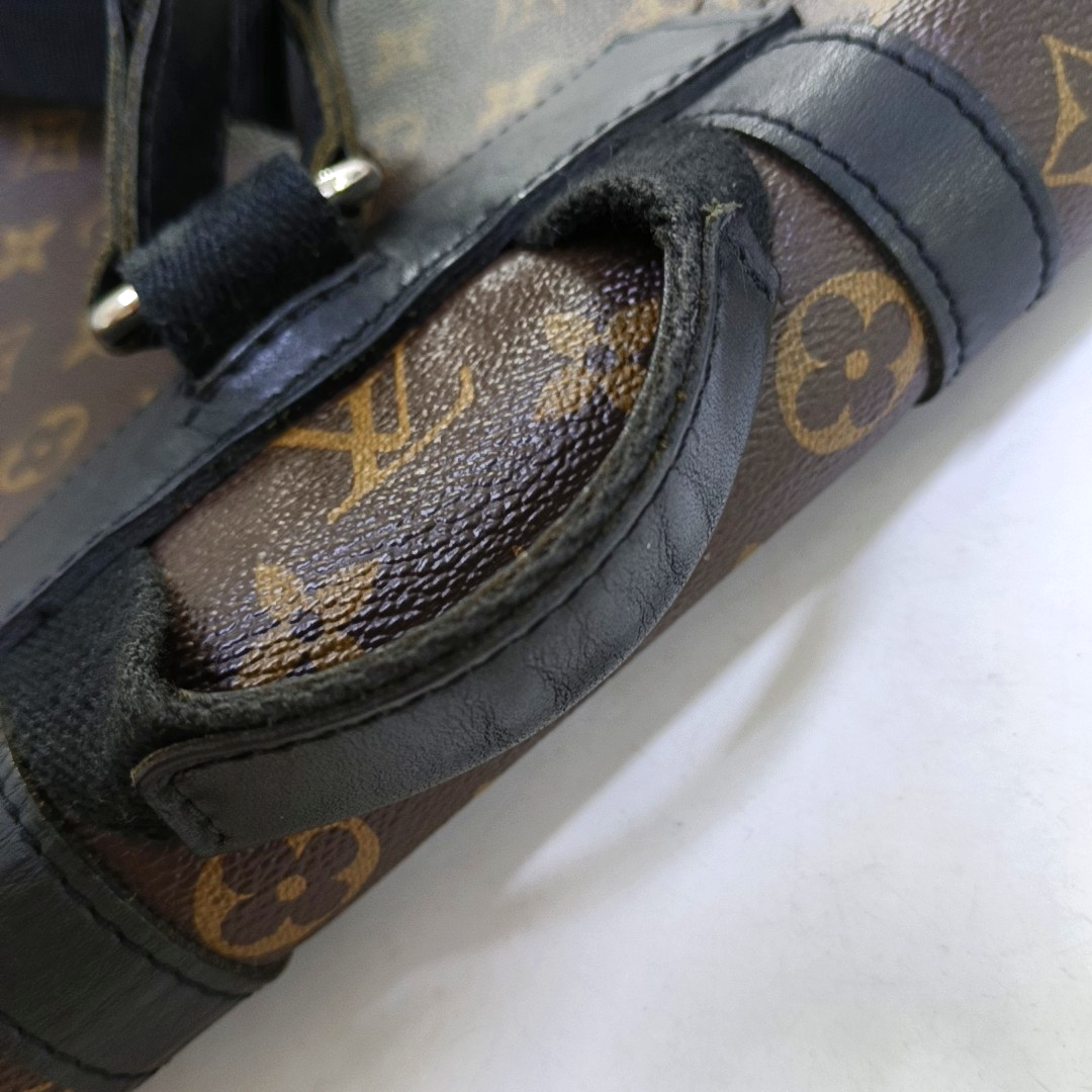 LOUIS VUITTON CHRISTOPHER Small Brown Coated Canvas Monogram Backpack with Silver Hardware-(SKU)-960294947