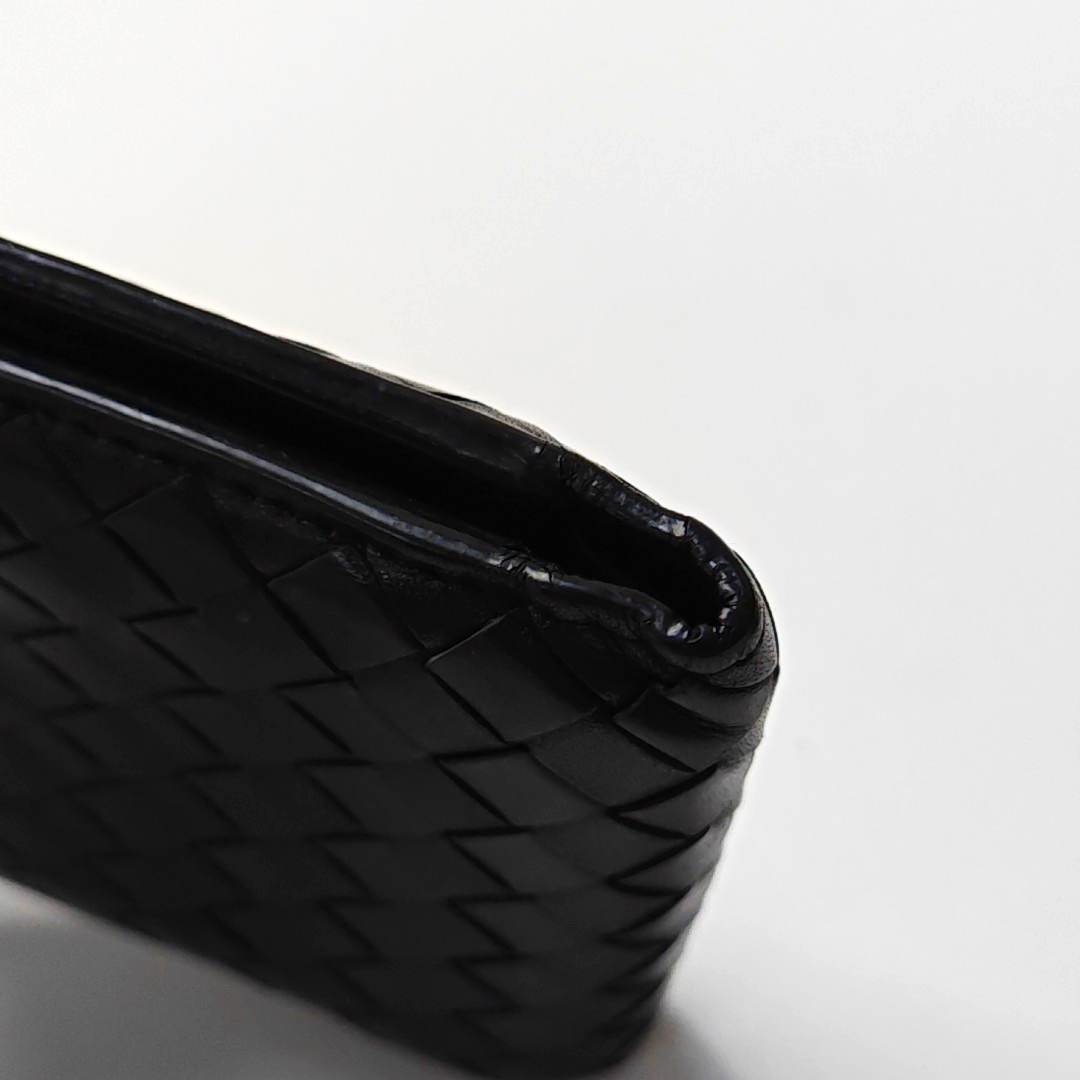 BOTTEGA VENETA Black Cowhide Woven Wallet-(SKU)-960229991