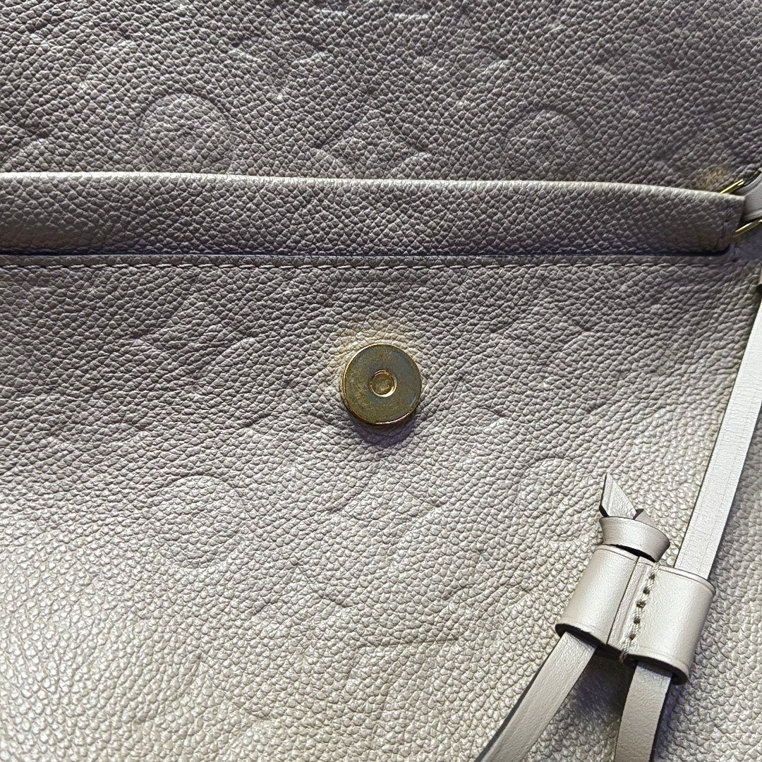 LOUIS VUITTON MONTSOURIS Grey Leather Monogram Embossed Backpack Tote Bag Golden Hardware-(SKU)-969217937