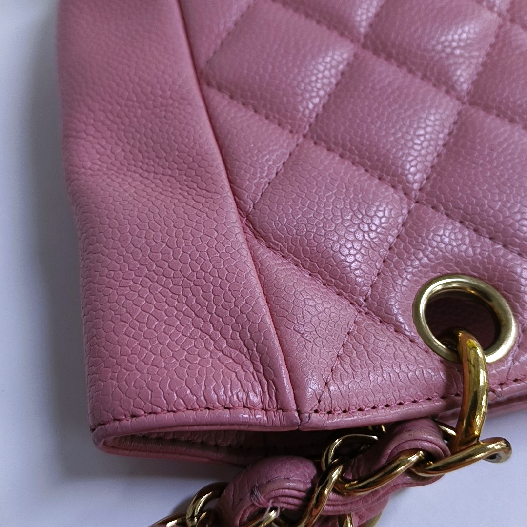CHANEL CHANEL PST Pink Calfskin Quilted Handbag Gold Hardware 8 Clasp-(SKU)-964725019