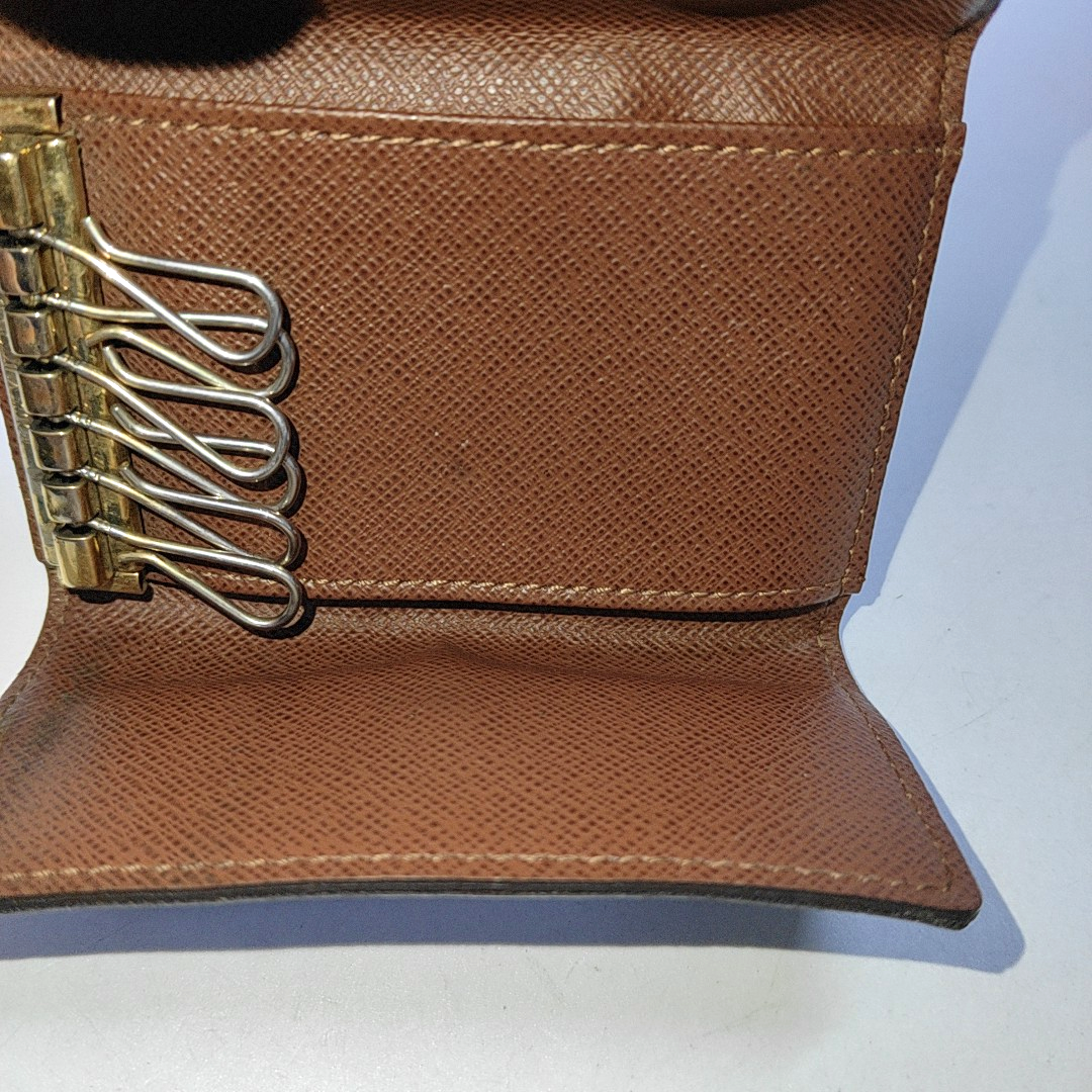 LOUIS VUITTON PORTE MONNAIE Brown Coated Canvas Monogram Key Bag Golden hardware-(SKU)-943902302