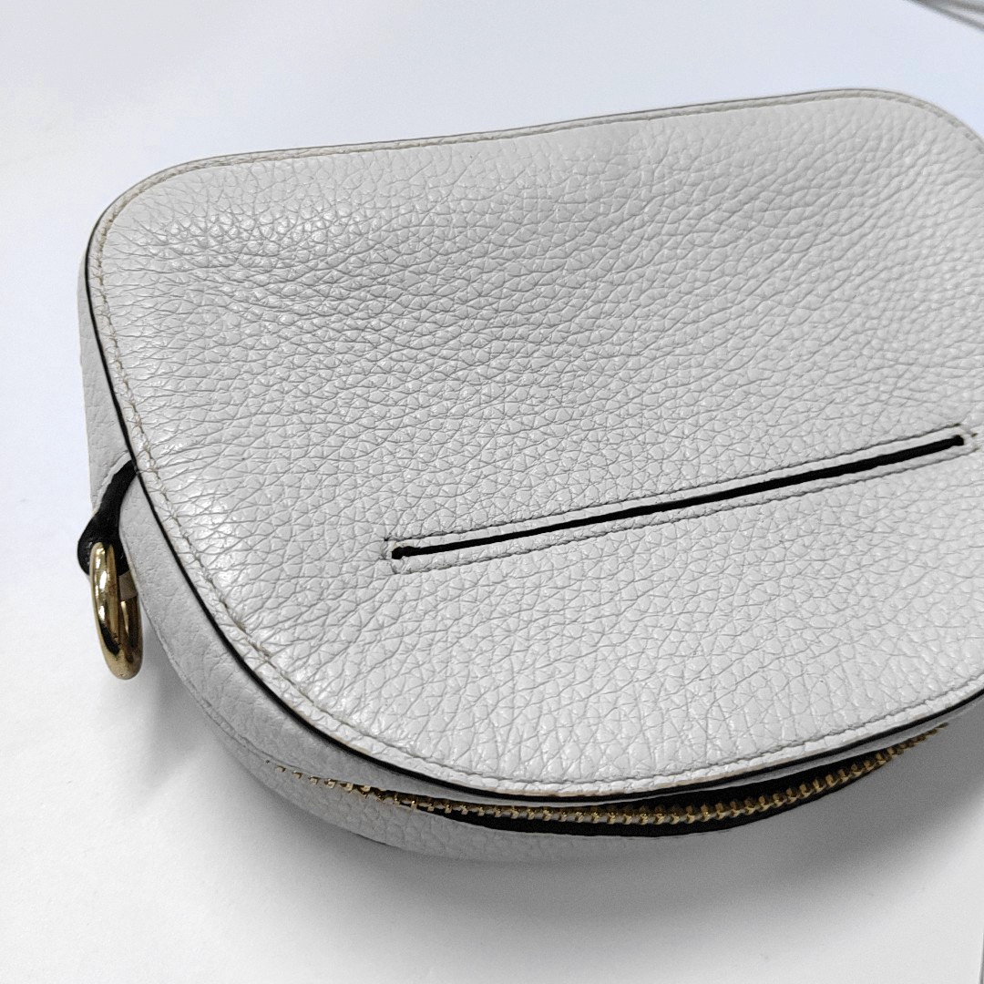 COACH White Leather Printed Single Shoulder Bag Crossbody Golden hardware Removable shoulder strap-(SKU)-933824945