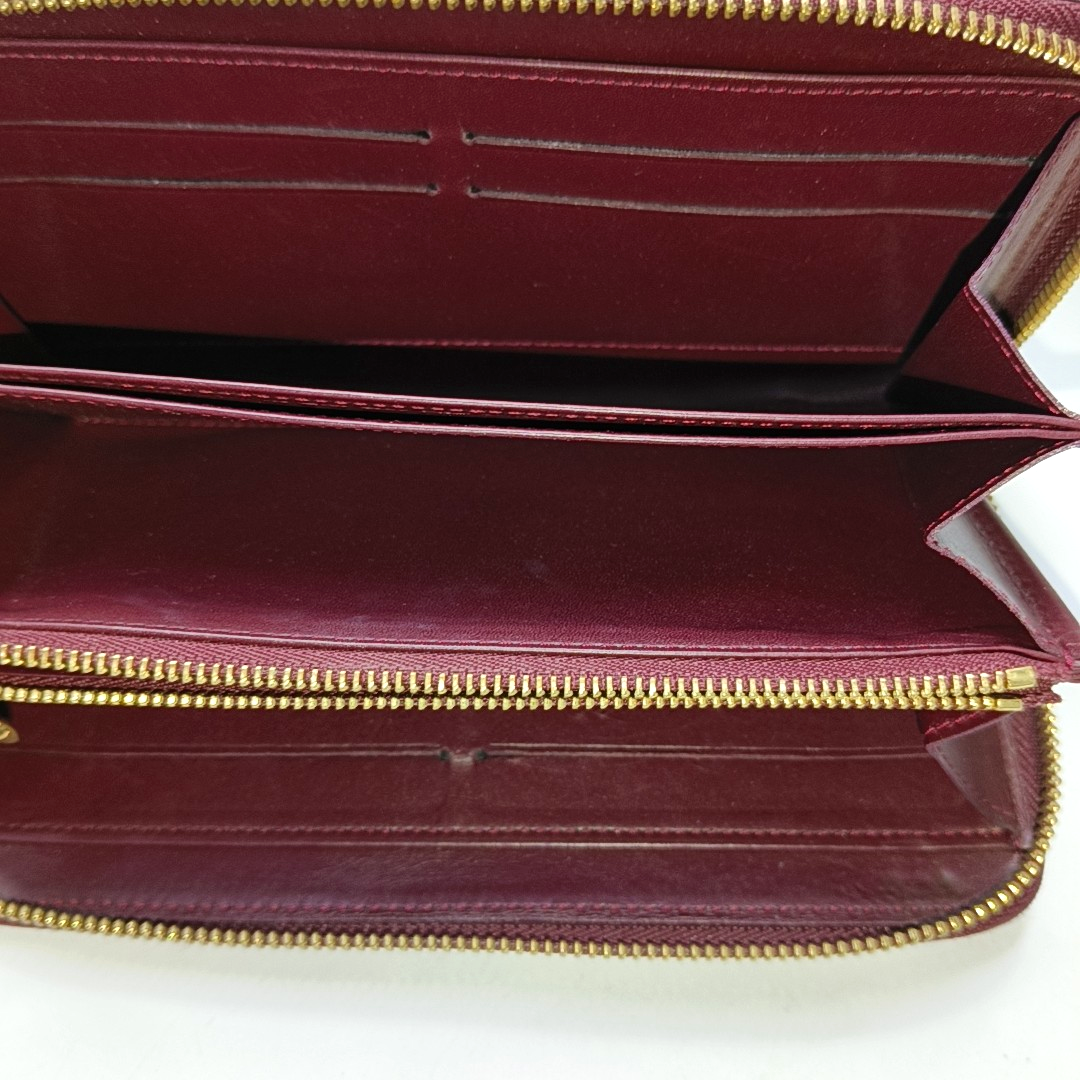 LOUIS VUITTON Burgundy Cowhide Monogram Embossed Wallet Golden hardware-(SKU)-956443743