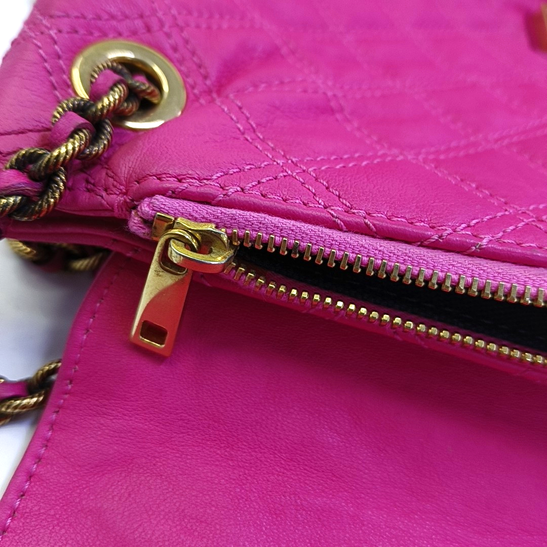 MARC JACOBS Fuchsia Leather Quilted Crossbody Bag Golden hardware-(SKU)-944011217