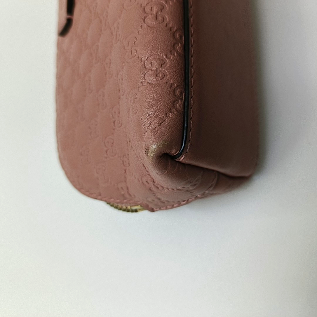 GUCCI Microguccissima Nude Pink Cowhide Monogram Embossed Wallet Golden hardware-(SKU)-956456828